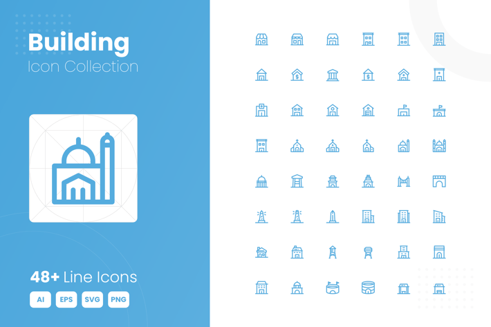 48 Building Icon Collection