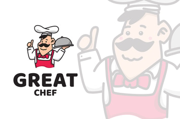 Great Chef Cute Logo Template
