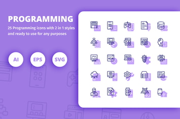 Programming Icons (Line and Solid)