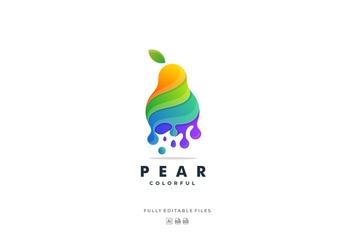 Fruit Pear Gradient Colorful Logo