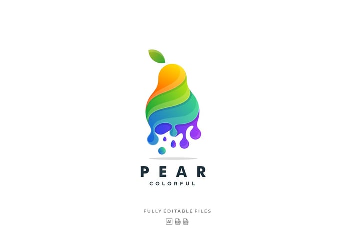 Fruit Pear Gradient Colorful Logo
