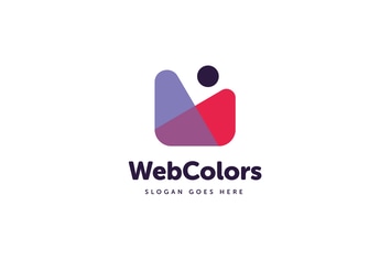Web Colors W Letter Logo Template