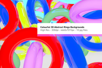 Colourful 3D Abstract Rings Background