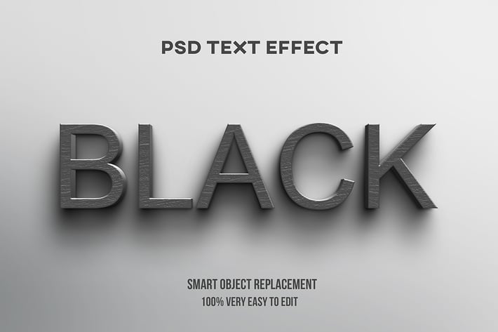 3d black wood on wall text effect