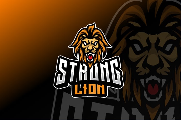 Strong Lion Sport and Esport Logo Template