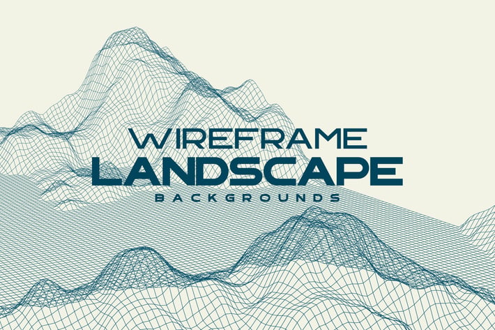 Wireframe Landscape Mountains Backgrounds