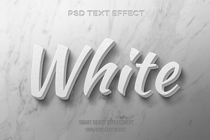 White realistic text effect