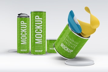 Cylindrical Cardboard Container Mock-Up