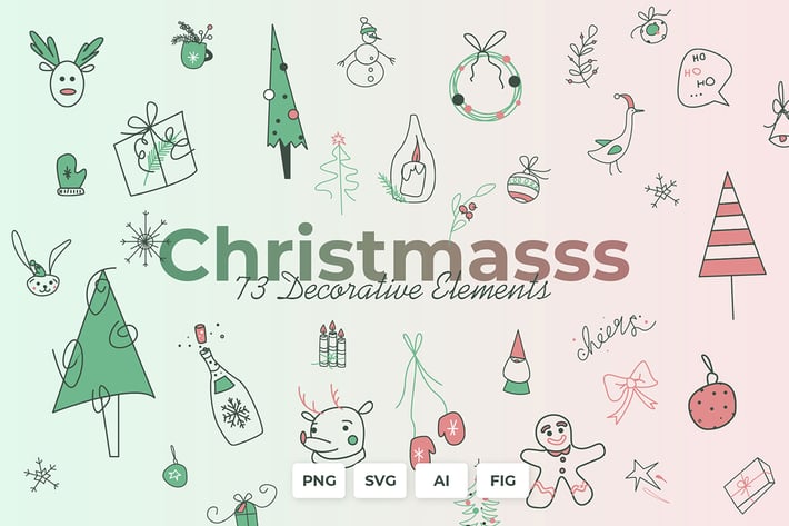 Christmasss - Decor elements, Cards