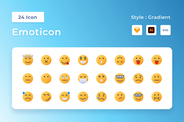 Emoticon Gradient Icon