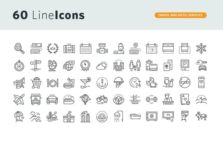 Thin Line Icons Set