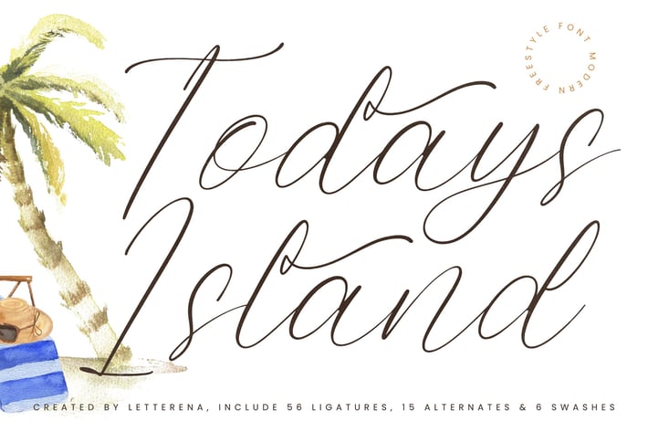Todays Island Modern Freestyle Font