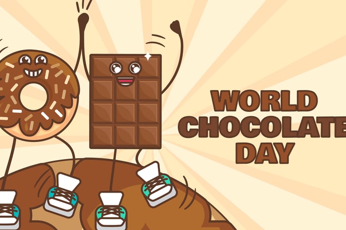 World Chocolate Day With Donut And Chocolate Bar
