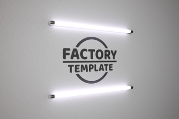Logo in the light of fluorescent lamps - mockup
