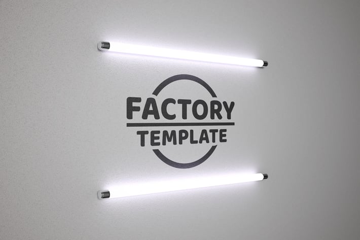 Logo in the light of fluorescent lamps - mockup