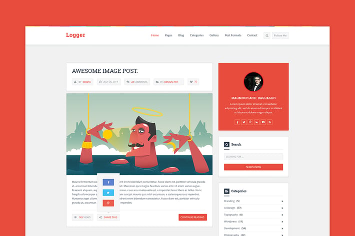 Logger – Flat Blog & Magazine PSD Template