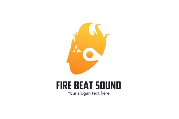 Fire Headphone Beat Sound Logo