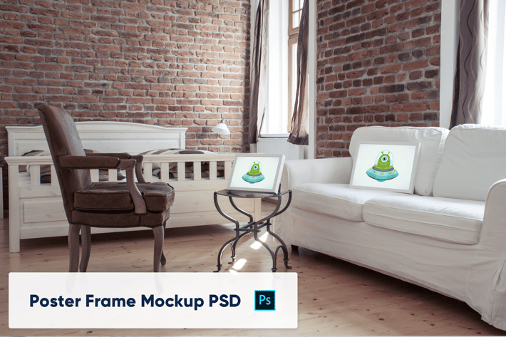 Poster Frames in luxury interior - Mockup PSD