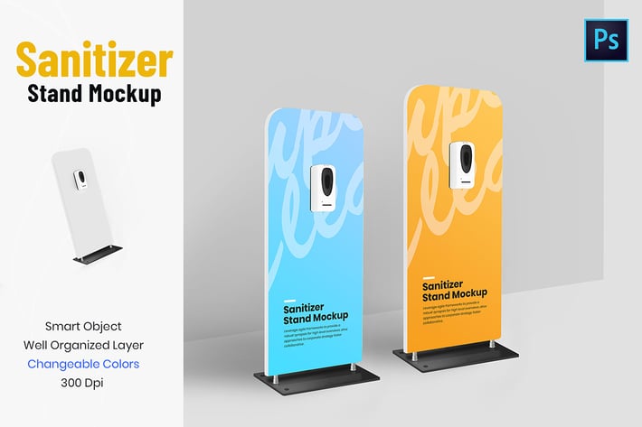 Sanitizer Stand Mockup Template