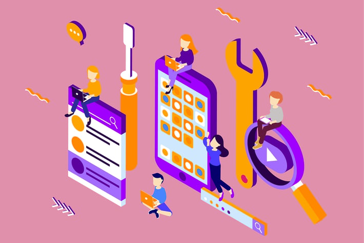 Apps Development Isometric Illustration