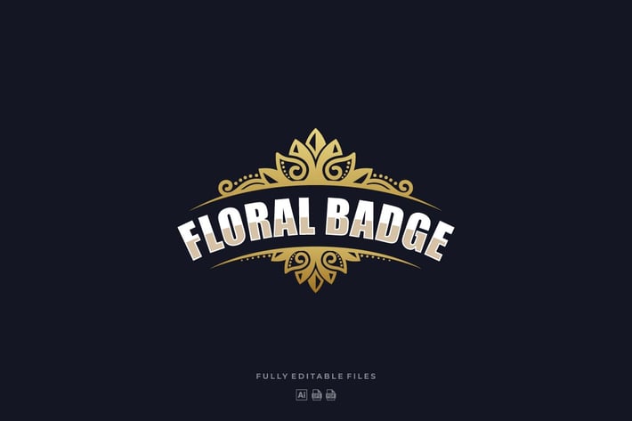 Floral Luxury Badge Logo