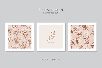 Floral Card Vector Set