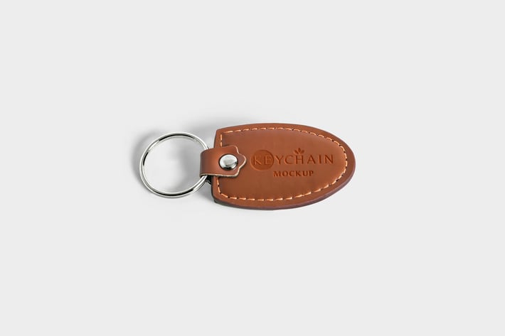Leather Keychain Branding Mockups