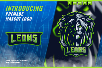 Green Lion - Mascot Esport Logo Template