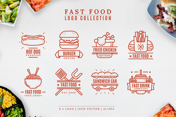 Fast food logo collection