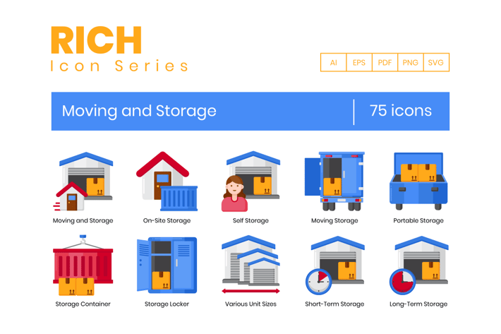 75 Moving & Storage Icons