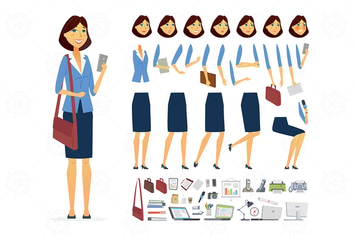 Businesswoman - cartoon character constructor