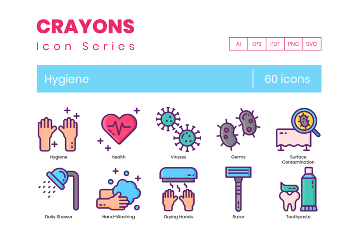 60 Hygiene Icons