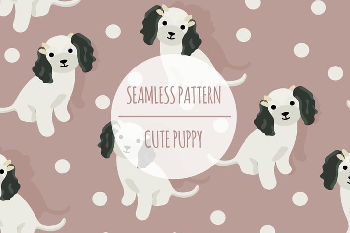 Cute Puppy – Seamless Pattern