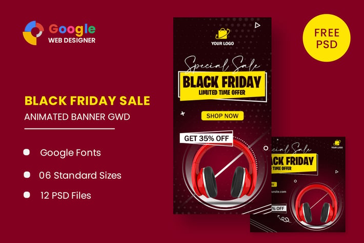 Black Friday Sale Product HTML5 Banner Ads GWD