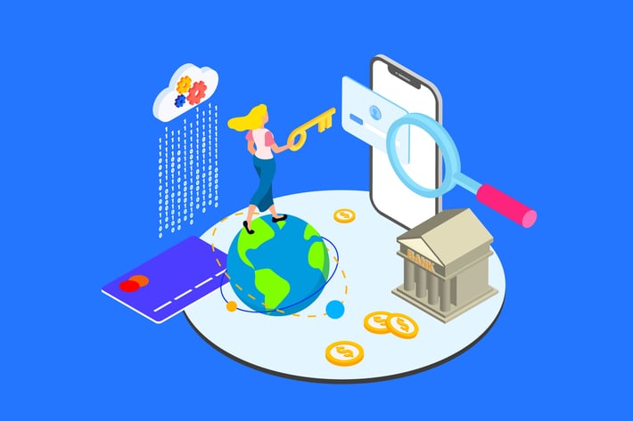 Financial Access Isometric Illustration - TU