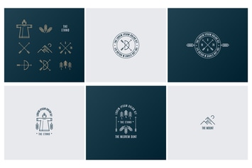 Trendy Retro Vintage Insignias and Logo. The ethno
