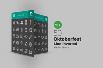 50 Oktoberfest Line Inverted Icons