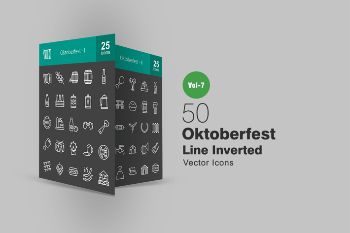 50 Oktoberfest Line Inverted Icons