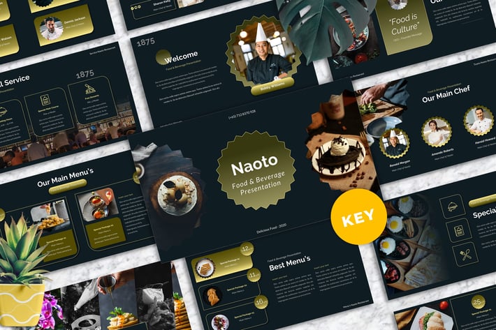 Naoto - Food & Beverages Keynote Templates