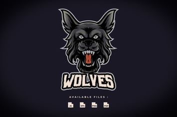 Wolf Mascot Logo V. 01