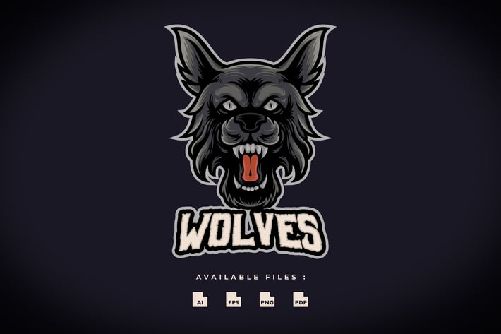 Wolf Mascot Logo V. 01
