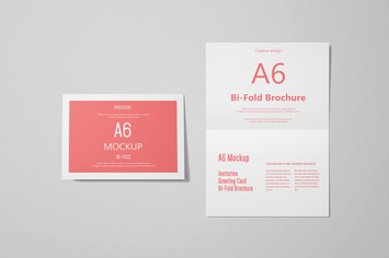 A6 Landscape Greeting Card Invitation Mockup Set 3