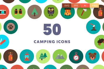 50 Camping Icons