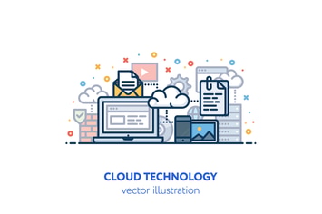 Cloud technology illustration