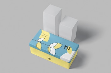 Long Wide Rectangular Shoes Box Mockups