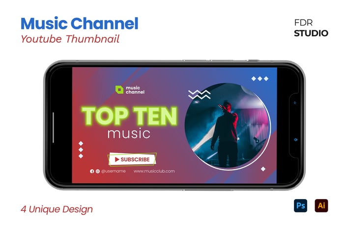 Music Channel Youtube Thumbnail