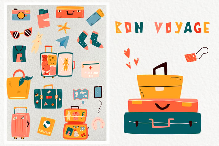 Travelling Set. Vibrant Vacations