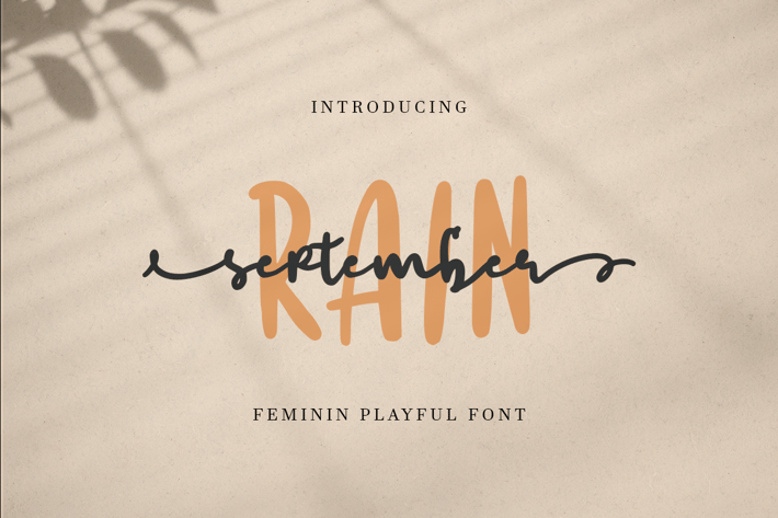 september rain - feminine playful font 