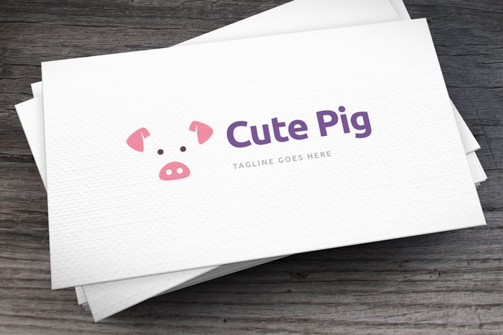 Cute Pig Logo Template