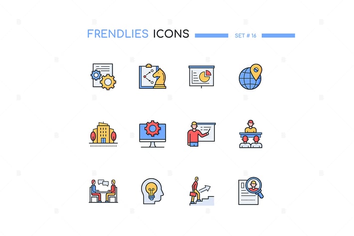 Business - Modern Line Design Style Icons Set